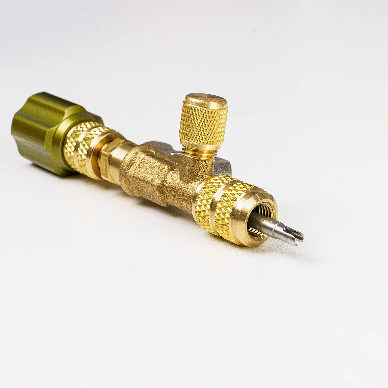 Elitech VCRT-1 Valve Core Removal Installer Tool, AC Schrader Valve Tool with Dual Size SAE 1/4 and 5/16 Port Brass Adapter Compatible with R22 R12 R410 R32 R404 R407 with Valve Cores and Removal Tool - Image 2