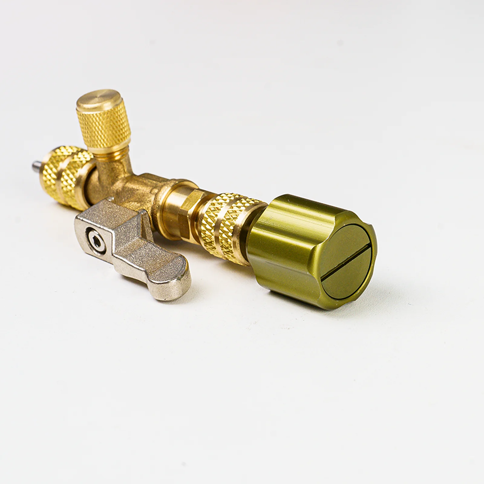 Elitech VCRT-1 Valve Core Removal Installer Tool, AC Schrader Valve Tool with Dual Size SAE 1/4 and 5/16 Port Brass Adapter Compatible with R22 R12 R410 R32 R404 R407 with Valve Cores and Removal Tool - Image 3