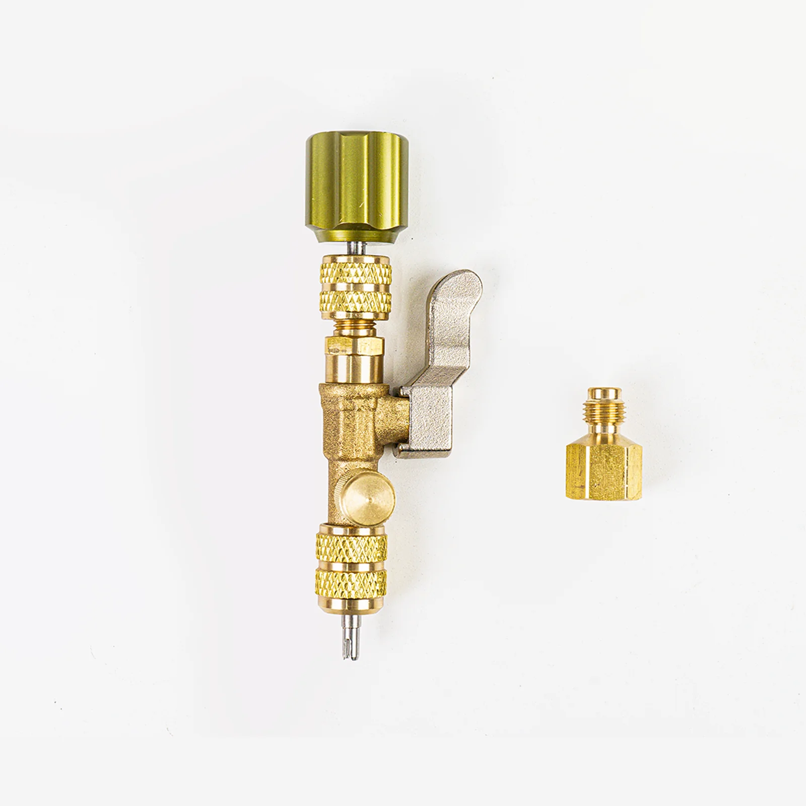 Elitech VCRT-1 Valve Core Removal Installer Tool, AC Schrader Valve Tool with Dual Size SAE 1/4 and 5/16 Port Brass Adapter Compatible with R22 R12 R410 R32 R404 R407 with Valve Cores and Removal Tool - Image 6