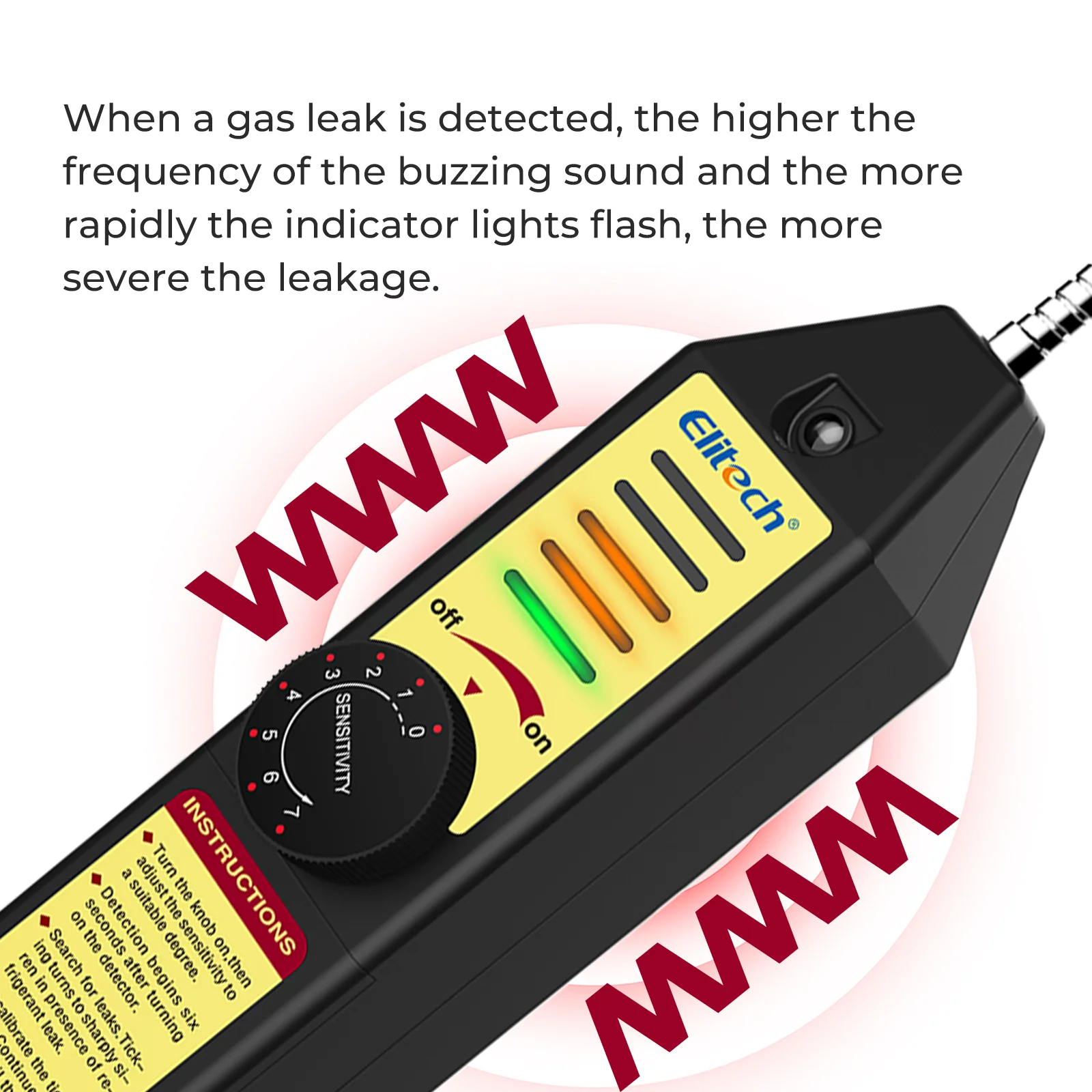 Elitech WJL-6000SUV Refrigerant Heat Pump Leak Detector with UV LED Corona Sensor AC Halogen Gas Leaking Detection - Image 5