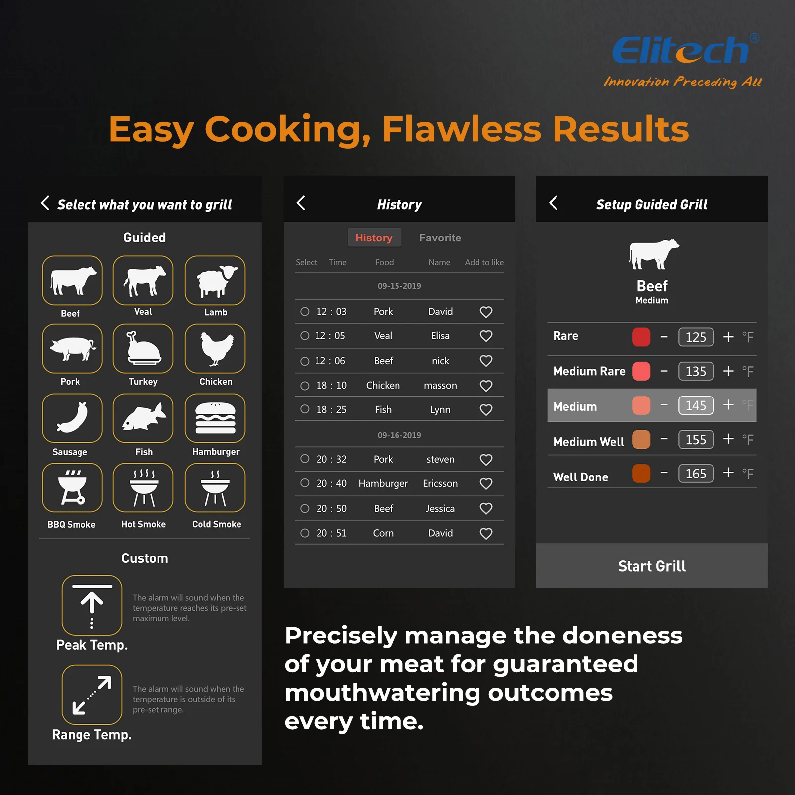 Elitech WMT-20 Wireless Smart Meat Thermometer, Dual-Probe Bluetooth Grill Thermometer with LCD Display and ToGrill App, for Oven, BBQ, Kitchen, and Outdoor Cooking - Image 2
