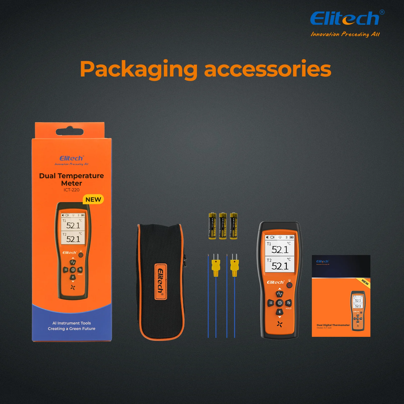 Elitech ICT-220 Bluetooth Dual Thermocouple Thermometer – High Precision K-Type Temperature Data Logger with App, Rapid Response, Suitable for Refrigeration, Automotive Maintenance and Heat Pump Industries - Image 10