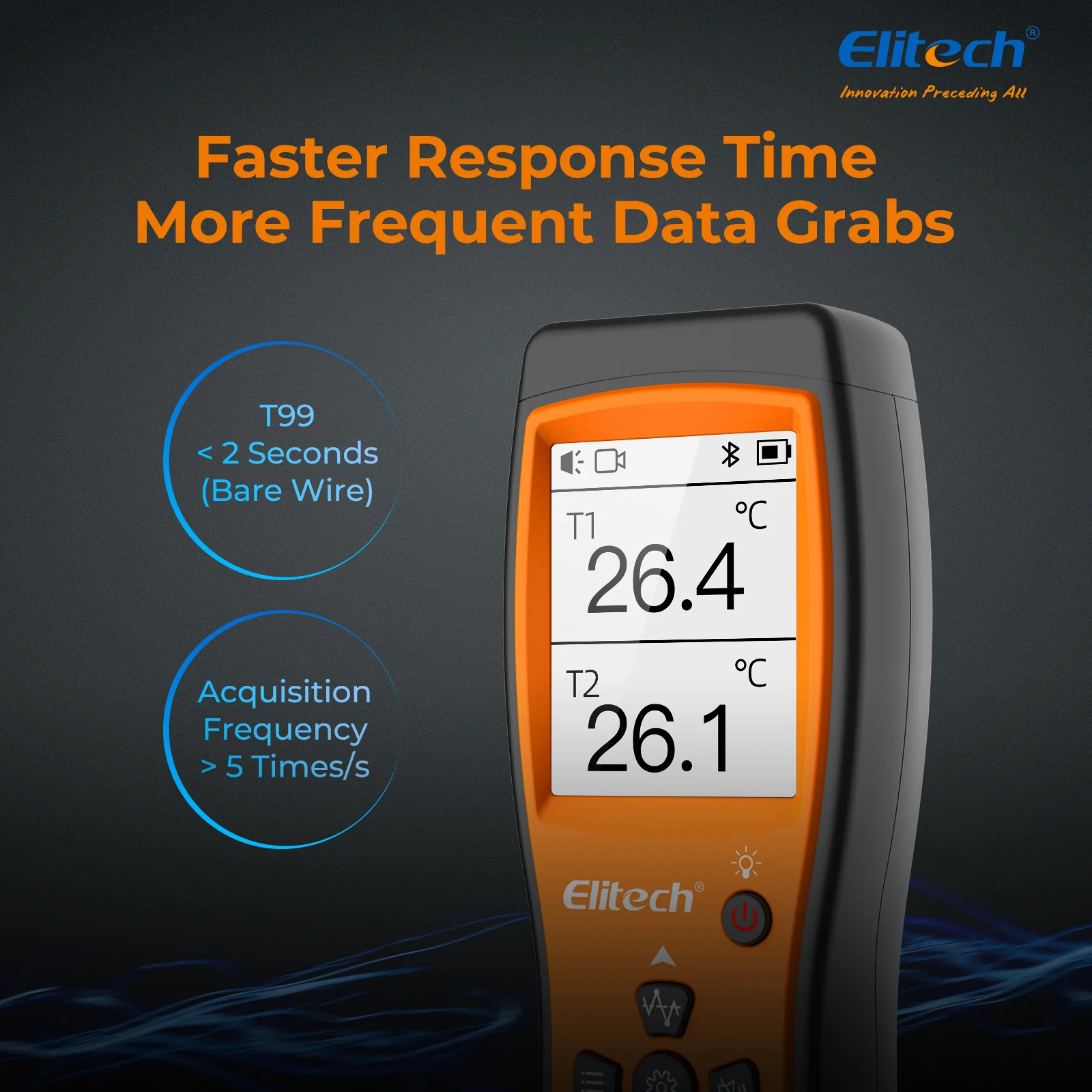 Elitech ICT-220 Bluetooth Dual Thermocouple Thermometer – High Precision K-Type Temperature Data Logger with App, Rapid Response, Suitable for Refrigeration, Automotive Maintenance and Heat Pump Industries - Image 9
