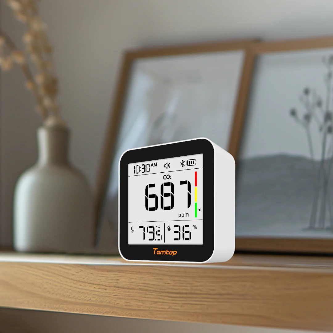Temtop C10 2nd E-Ink Display CO2 Monitor Indoor Air Quality Monitor for CO2, Temperature and Humidity with App and Data History - Image 11