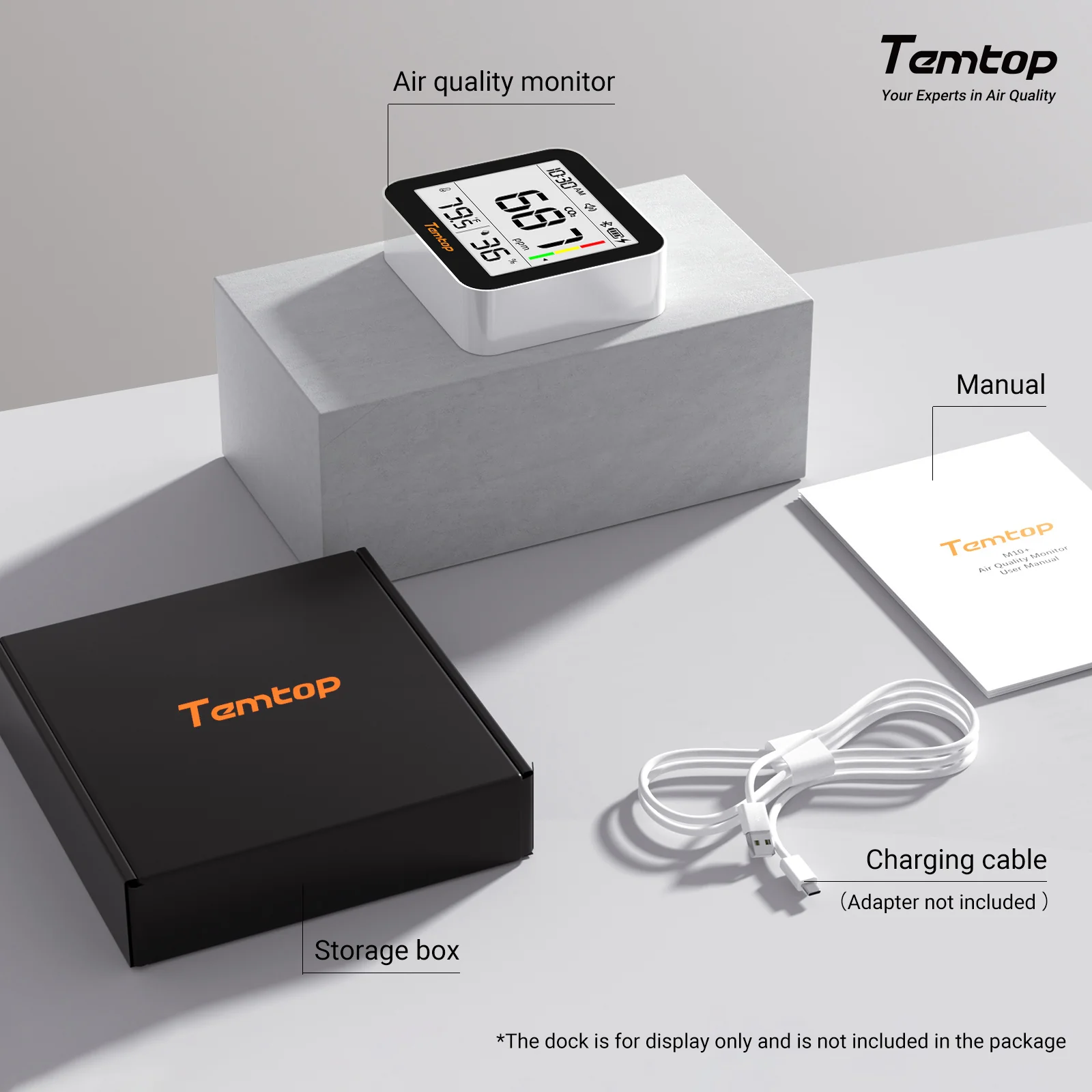 Temtop C10 2nd E-Ink Display CO2 Monitor Indoor Air Quality Monitor for CO2, Temperature and Humidity with App and Data History - Image 8