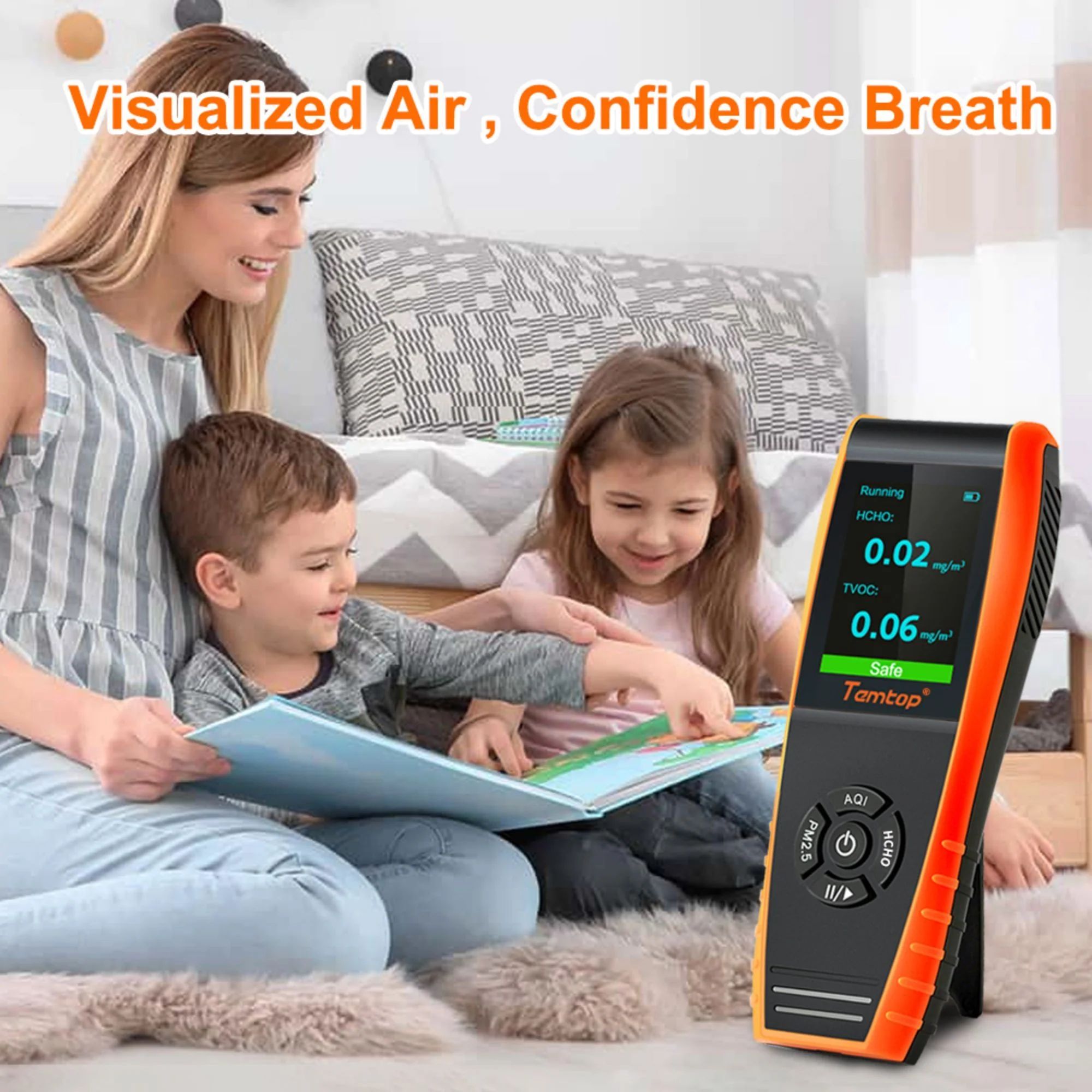 Temtop LKC-1000E Air Quality Detector Professional Sensor Formaldehyde AQI Air Quality Monitor Detector for HCHO PM2.5 PM10 Testing - Image 3