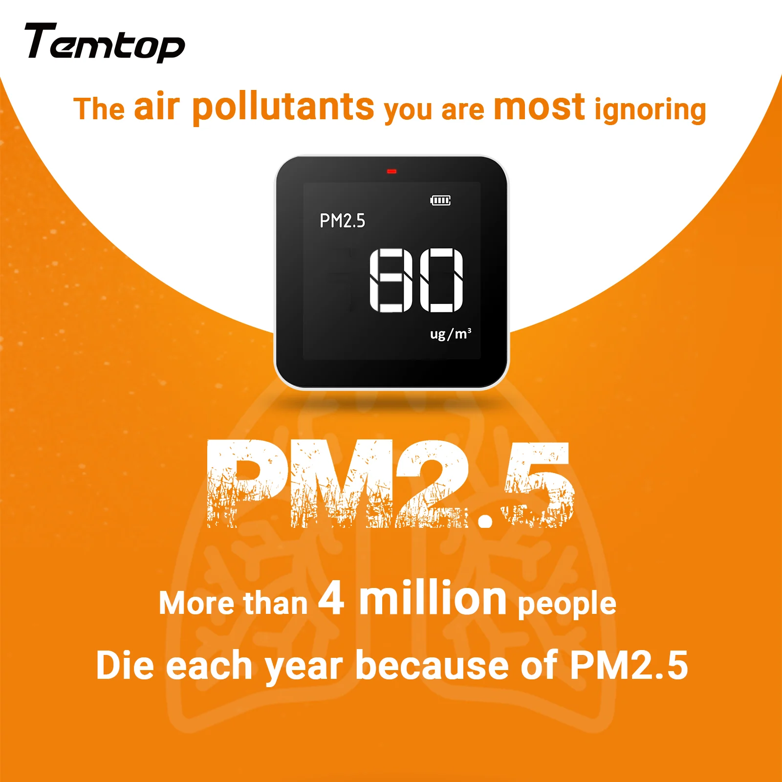 Temtop M10 Air Quality Monitor,  Air Quality Detector for PM2.5 HCHO TVOC AQI with Real Time Display, Rechargeable Battery - Image 3
