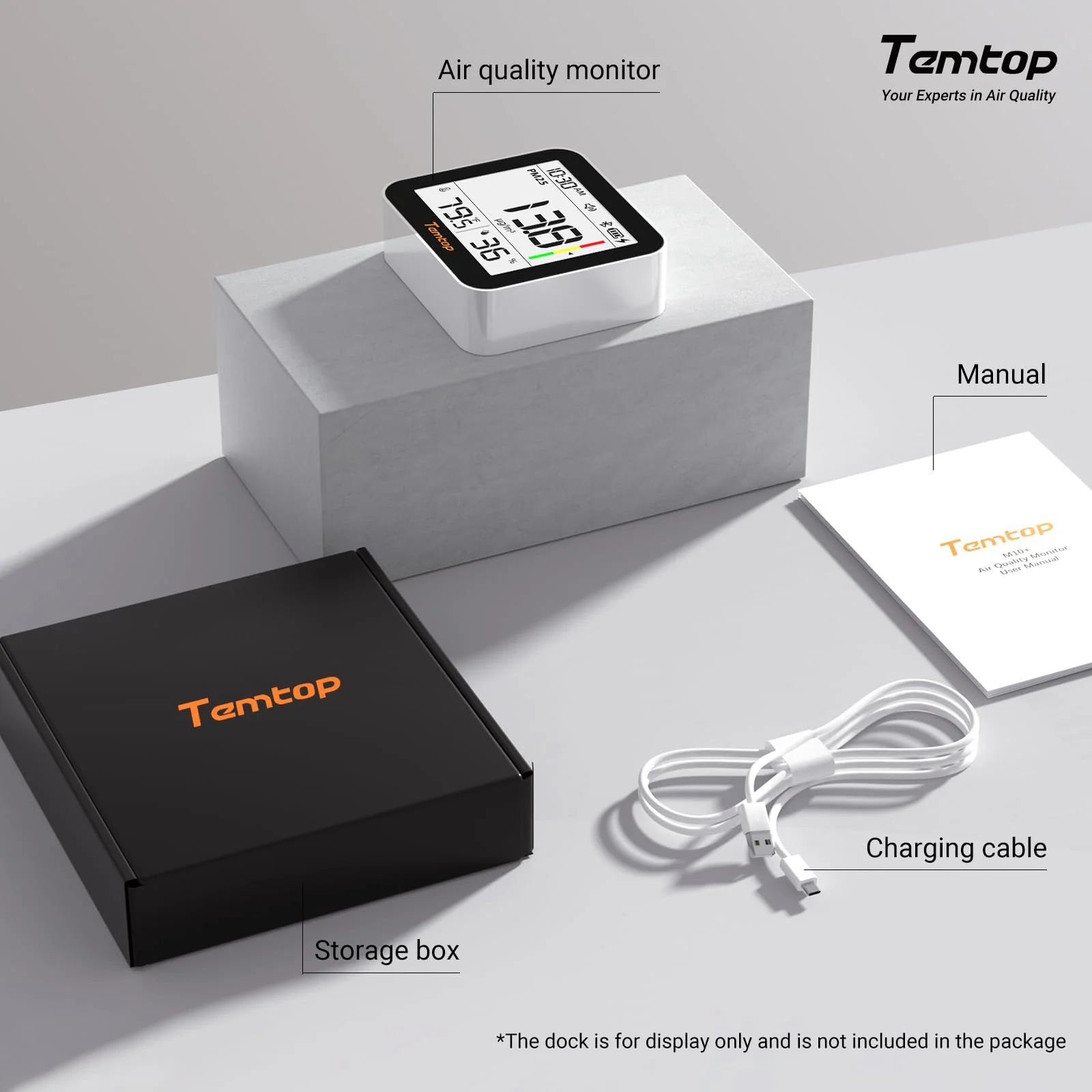 Temtop M10+ Smart Indoor Air Quality Monitor for CO2, AQI, PM2.5, VOC Temperature & Humidity with App - Image 8