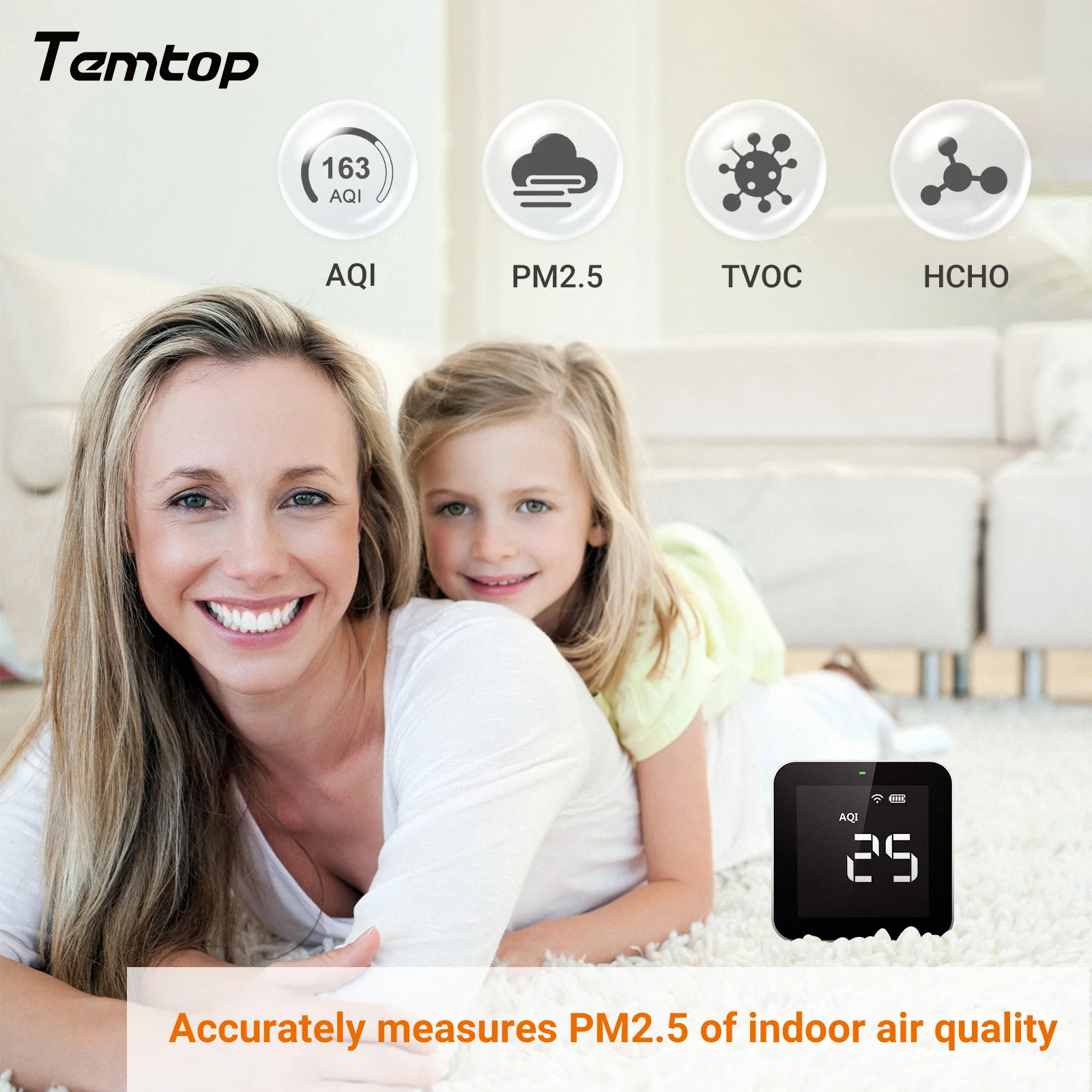 Temtop M10i WiFi Air Quality Monitor Meter for PM2.5 TVOC AQI HCHO Formaldehyde Detector Real Time Data Recording - Image 4