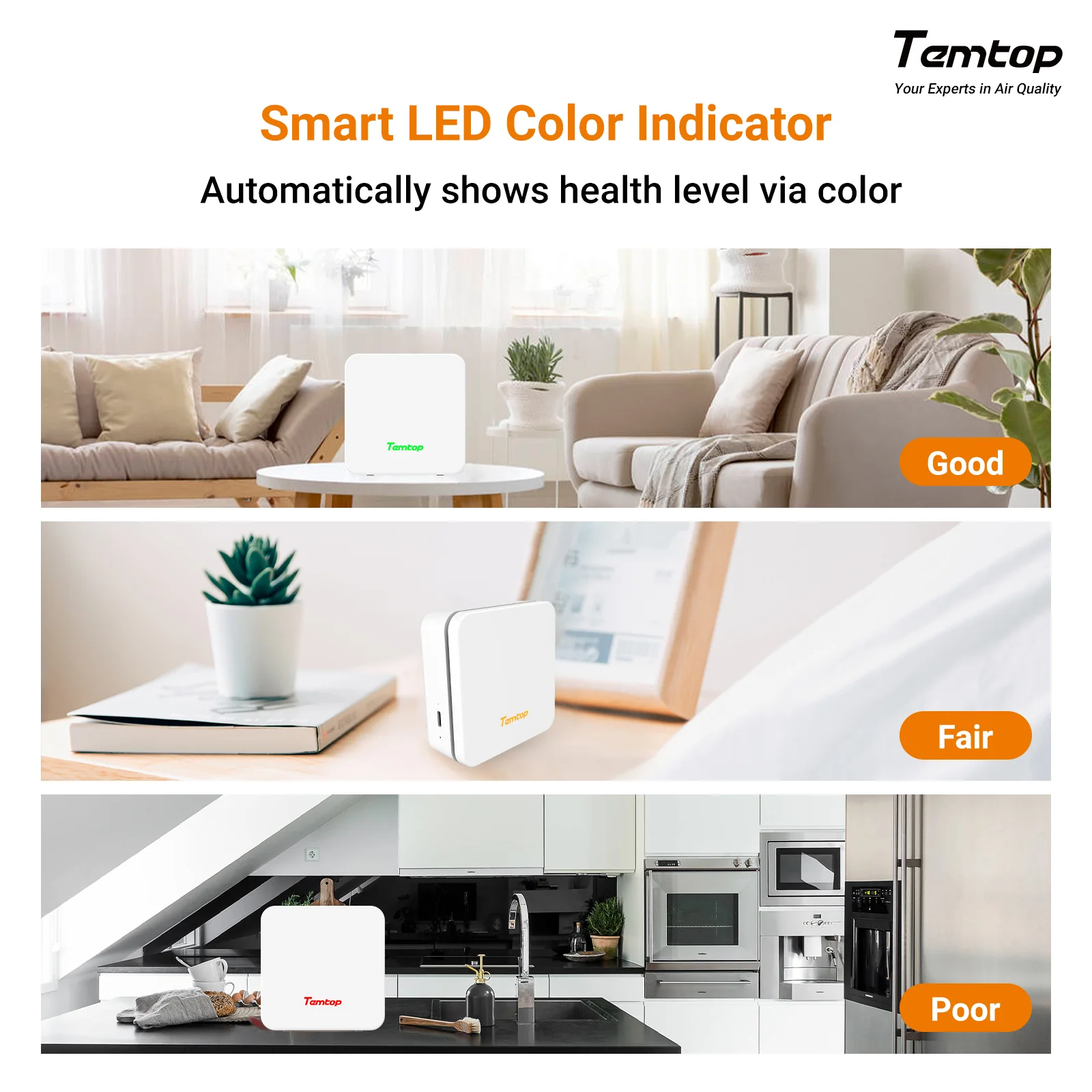 Temtop P1 Air Quality Monitor – PM2.5, PM10, Temp & Humidity Detector with Real-Time AQI & Bluetooth App - Image 3