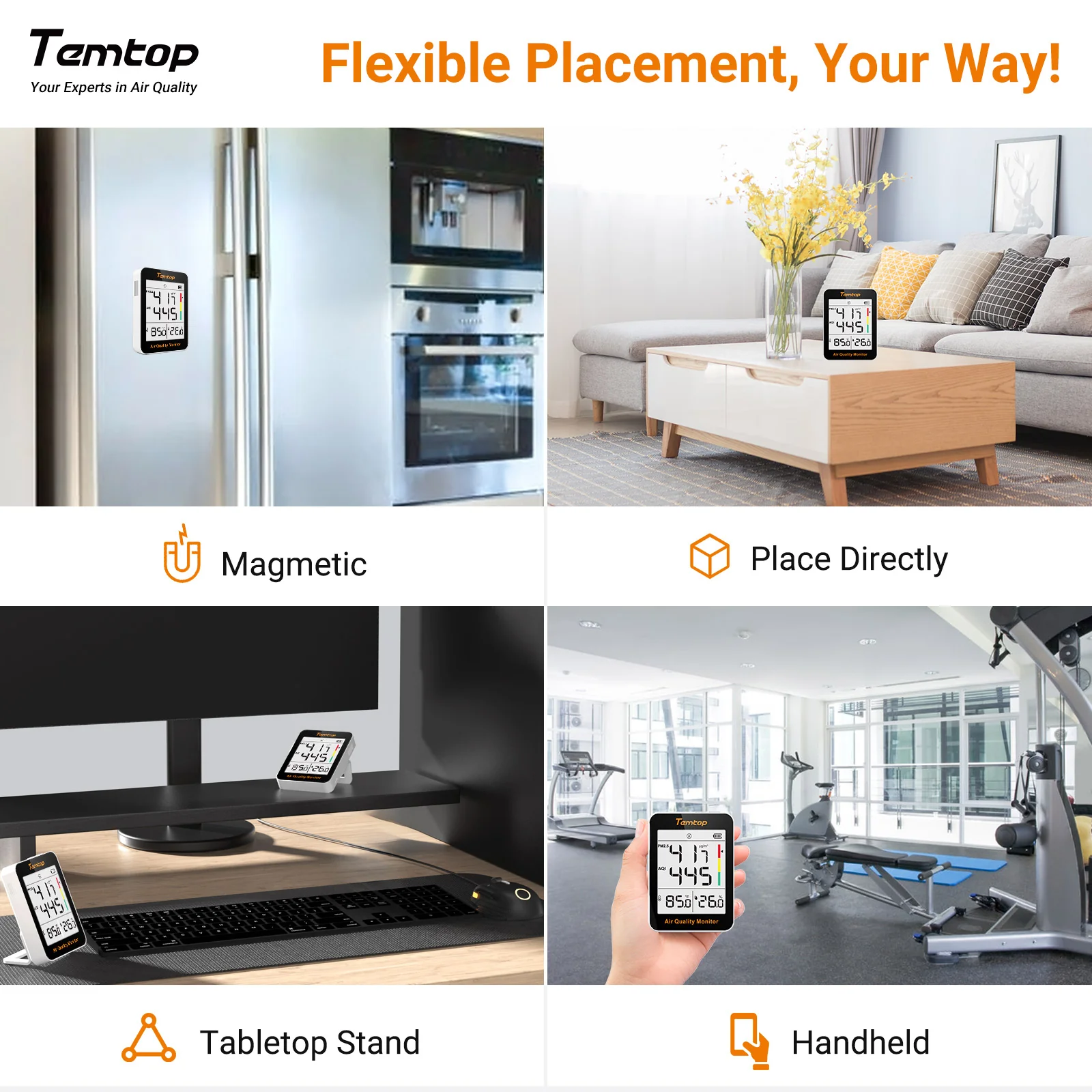 Temtop S1-up Indoor Air Quality Meter Temperature and Humidity AQI PM2.5 Monitor with Accurate Sensor - Image 10