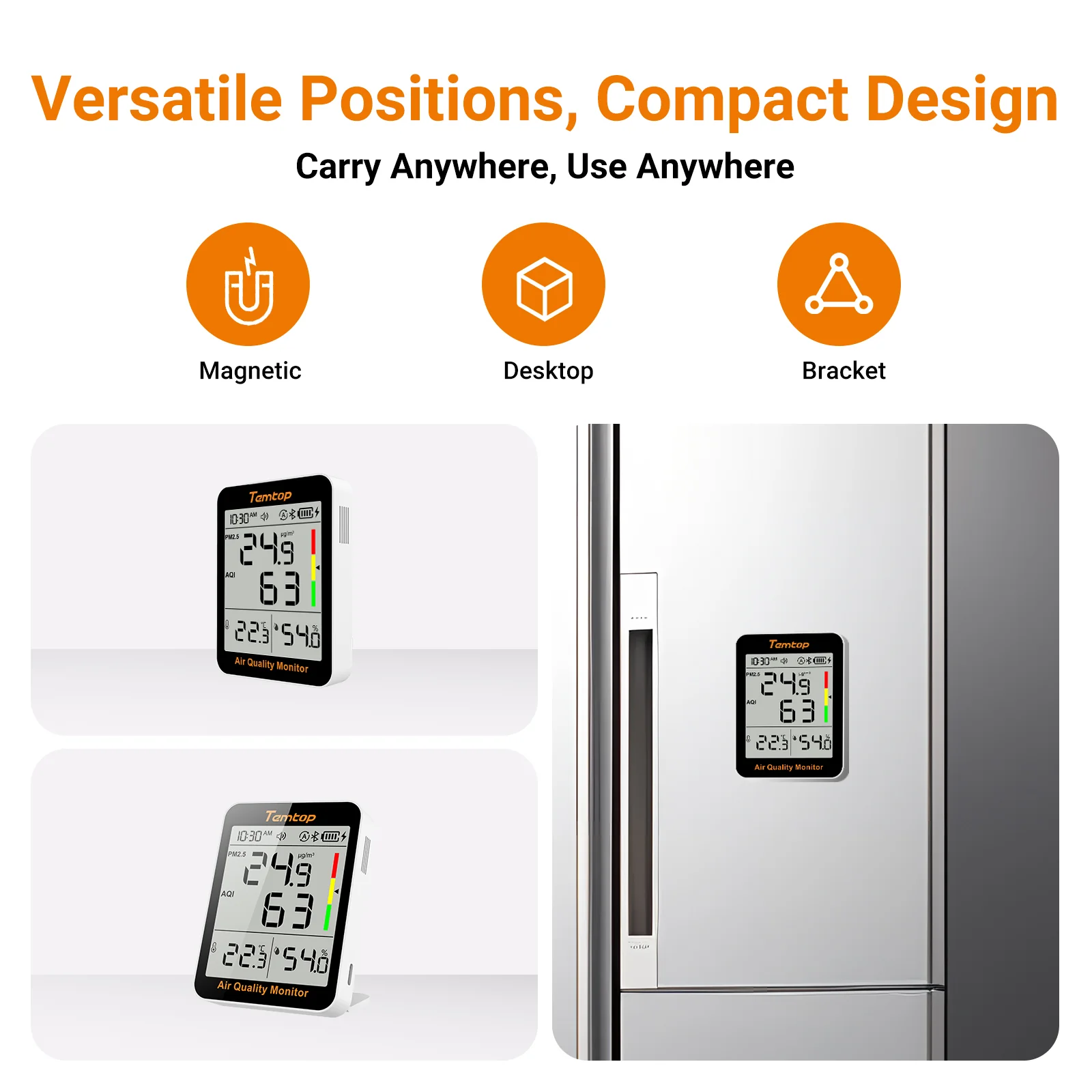 Temtop S1+ Bluetooth Indoor Air Quality Meter Temperature and Humidity AQI PM2.5 Monitor with APP Control - Image 7